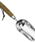 Heavy Duty Bend Proof Stainless Steel Potting Scoop With 1 Cup Capacity Large Volume Garden Hand Shovel Wood Handle Dirt Trowel