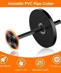Inside PVC Pipe Cutter With Built In Measurement Scale And Adjustable Depth Gauge Six Black Blades Four Inch Hex Shank Tool