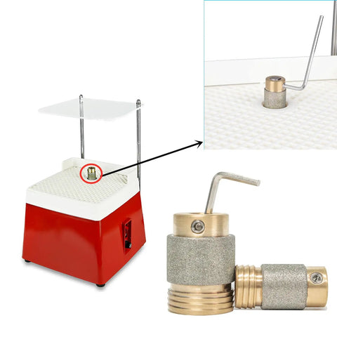 Diamond Grinding Bit With Brass Core For Stained Glass And Glass Tile Stone Shaping Tools, close-up view with grinder