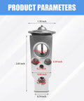 Dimensions of heavy duty A C expansion valve for auto air conditioning with metallic anti wear construction, rust proof and built to last.