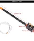 Heavy Duty Acid Resistant Coolant Sprayer With Adjustable Nozzle And Slick Mist Setup For Drill Presses and Workshop Lubrication, detailed view with dimensions.