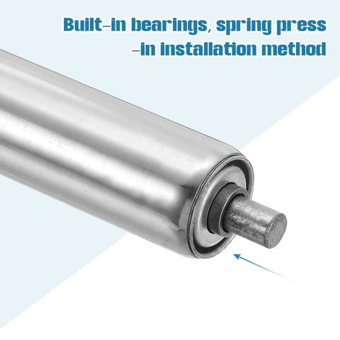 Stainless Steel Conveyor Roller 1.5 Inch Diameter 20 Inch Length Gravity Transmission Replacement Part With Galvanized End Pack Of 2 Silver
