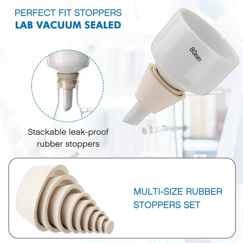 Buchner Funnel Filtration Kit With Handheld Vacuum Pump And 500mL Lab Vacuum Flask Includes 100 Pcs Filter Paper And Rubber Stoppers Set