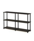 Toolless 3-Tier Corner Storage Shelf, 47.4-Inch Wide Espresso Open Shelves For Living Room, Home Office And Garage Space Saving, Modern Bookcase With Super Easy Assembly