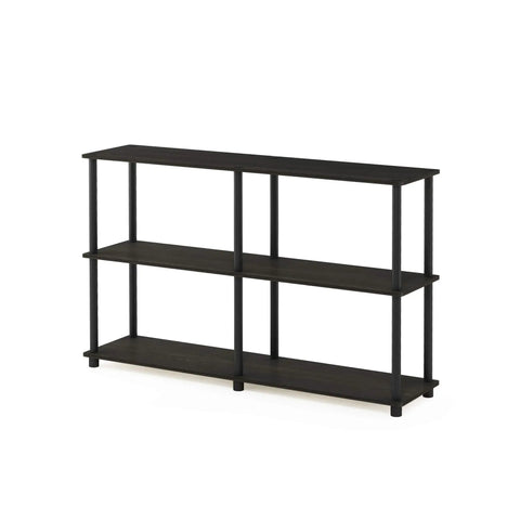 Toolless 3-Tier Corner Storage Shelf, 47.4-Inch Wide Espresso Open Shelves For Living Room, Home Office And Garage Space Saving, Modern Bookcase With Super Easy Assembly
