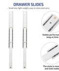 16mm Wide Two Way Drawer Slides For Furniture And Cabinets Aluminum Alloy Micro Extension Rails 140mm Heavy Duty