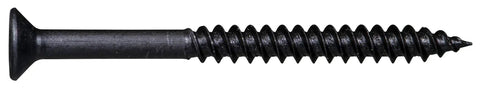 Phillips Flat Head Twinfast Wood Screws, Black Phosphate Finish, Size 8 By 2 Inch, heavy duty steel flat head screw side view