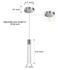 Adjustable height modern LED pendant light 9.84 inches tall with chrome finish for kitchen island use.