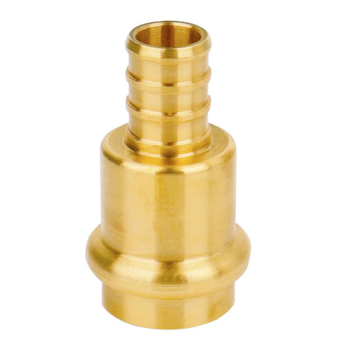 Single fitting from 12 Pack One Half Inch Pro Press Fittings for PEX Adapter Copper to PEX B Pipe Lead Free Brass Crimp Couplings