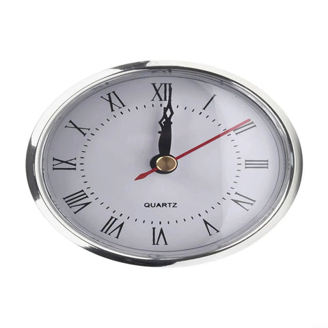 80mm Quartz Clock Insert With Easy Read Black Arabic Numerals On White Face And Transparent Lens Replacement Movement