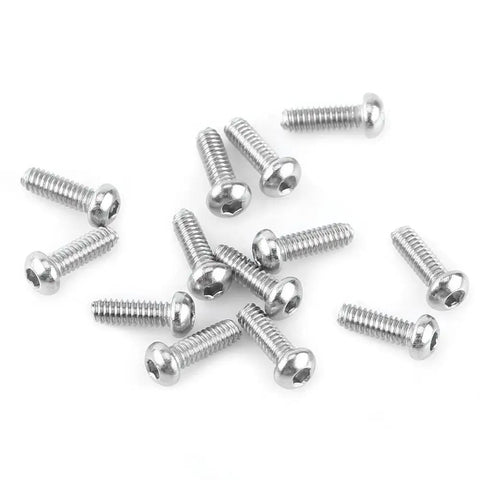 Close-up of 230-Piece M2 Stainless Steel Button Head Screws, part of the Hex Socket All-in-One Pro-Grade Kit for DIY projects and RC cars.