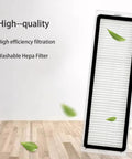 All In One Replacement Parts Kit For D10 Plus Robot Vacuum Cleaner Including HEPA Filter on wooden floor with green leaves
