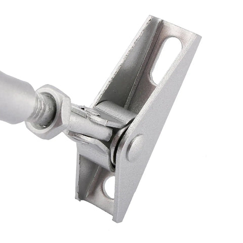Close-up of Heavy Duty Door Closer With Adjustable Speed Hydraulic Buffer for Commercial Doors in Silver Finish