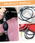 Durable Transfer Hose Pump Siphon Kit For Cars And Equipment, Quick Hand Pump For Gasoline, Fuel And Oil, Easy Liquid Transfer, Optimizes Flow And Makes Siphoning A Breeze, black rubber hose
