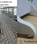 Built Different M4 Barrel Nuts For Furniture Assembly Total Game Changer In Home Repair Zinc Plated Steel Connectors Cross Positioning Pins Heavy Duty Metric Hardware on a conveyor and white furniture casters.