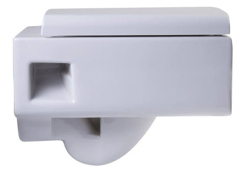 Side view of Replacement Soft Closing Toilet Seat For WD333 Elongated White With Quiet Soft Drop Hinge System Includes Seat And Lid