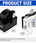 4.7 Ohm One Pin Refrigerator Starter Relay Kit With Overload Protector One Half HP For Danby Vissani Refrigerators size details