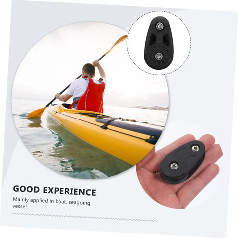 Kayak Anchor Trolley Kit With Nylon Single Sheave Blocks for Canoe and Boat Heavy Duty Bearing Pulleys, kayaker paddling on water