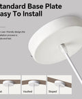 Bennyes Wabi Sabi Pendant Light 19.7 in White Modern Pendant Lights standard base plate showcasing easy installation features.