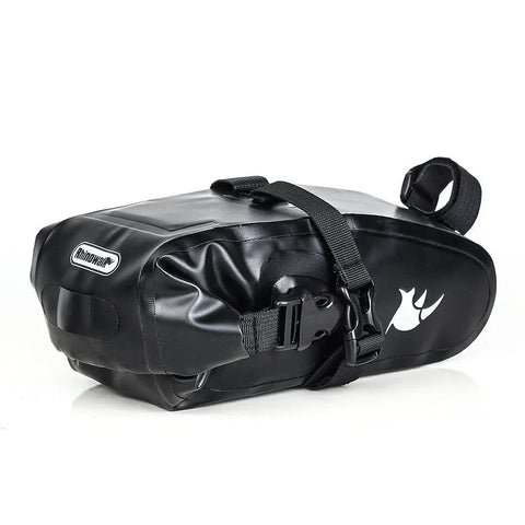 Waterproof Under Seat Saddle Bag For Bike With 1.5L Capacity, Rainproof MTB And Road Bike Seat Bag with buckle and strap, side view