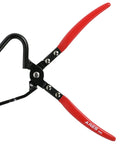 ARES 14020 heavy-duty exhaust hanger removal pliers with red handles and black body; 25-degree offset.