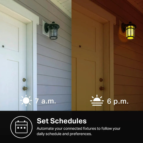 HomeKit Smart Light Switch Single Pole 2.4GHz WiFi No Hub Needed Neutral Wire Required 3 Pack. Set schedule feature shown.