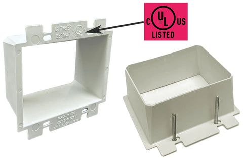 2-Gang Electrical Box Extender BE2 For Standard Switches, Outlets, And Receptacles, Non-Metallic UL Listed, side view