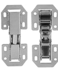 Hidden Cabinet Hinges With Soft Close, Cold Rolled Steel 10 Pack, Concealed Folding Door Hardware For Kitchen Cabinets And Wardrobes, Rust Resistant, Super Smooth Quiet Closing, shown front and side view