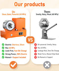 Heavy Duty 600W Electric Hydraulic Crimping Tool With Eight Interchangeable Dies For Hose Sizes From 3/8 To 1 1/4 Inch comparison chart showing advantages.