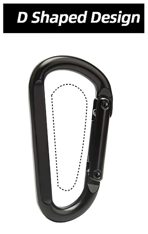 D-shaped carabiner from All In One Survival Kit With Windproof Matches In Waterproof Case for camping