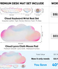 Rainbow Cloud Mouse Pad Set With Keyboard Wrist Rest And Mouse Wrist Pad Waterproof Large Desk Pad For Keyboard And Mouse