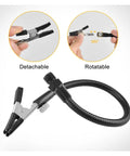 Adjustable Soldering Third Hand Tool With Gooseneck Arms PCB Holder showing detachable and rotatable stainless clamps