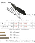 Diagram of 4Pcs Arcuate Cabinet Pulls 3.8 Inch Center To Center S Shaped Matte Black detailing dimensions and screw lengths.