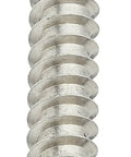 Close-up of a 1 inch 18 8 Stainless Steel Sheet Metal Screw No Nonsense, plain finish, 82-degree oval head, Phillips drive.
