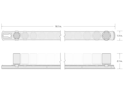Diagram of Half Inch Drive Shallow 6 Point Socket Set With Rail 15 Piece Metric Sockets 10 mm To 24 mm dimensions