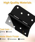3 Pack 4 Inch Black Door Hinges With Square And Five Eighths Radius Corners Heavy Duty Exterior Hinges With Removable Pin Anti Rust