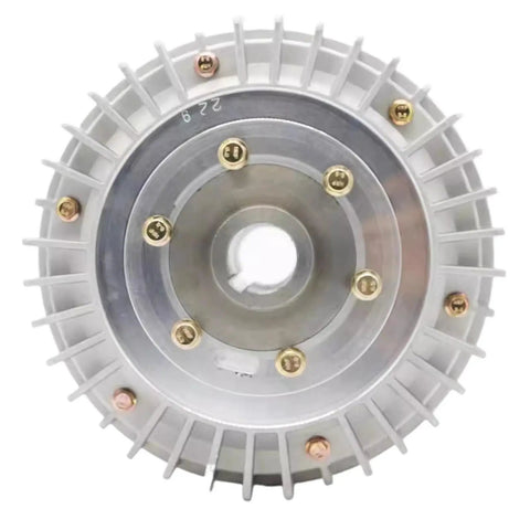 Front view of Rotating Hollow Shaft Magnetic Powder Brake With Tension Controller, industrial 24V clutch system component