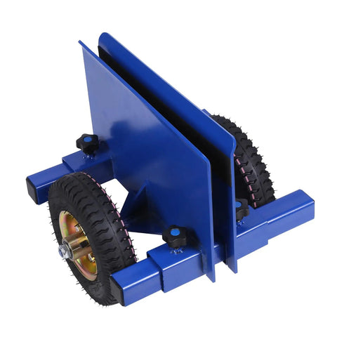 Heavy Duty Door Cart With 550 Lb Load Capacity And Secure Clamp For Moving Stone Glass Drywall And Fences features blue heavy gauge steel and pneumatic wheels.