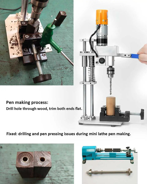 Compact Mini Drill Press Table Packing Beefy Torque And Smooth Variable Speed Controls Made Tough For Real World Woodworking projects.