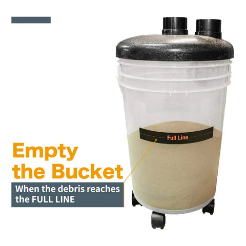 Cyclone Dust Separator Kit For Shop Vac And Dust Collector, 6 Gallon Clear Dust Bucket With Hoses, Reducers, Couplers And Clamps For Easy Debris Capture In The Garage And Woodshop