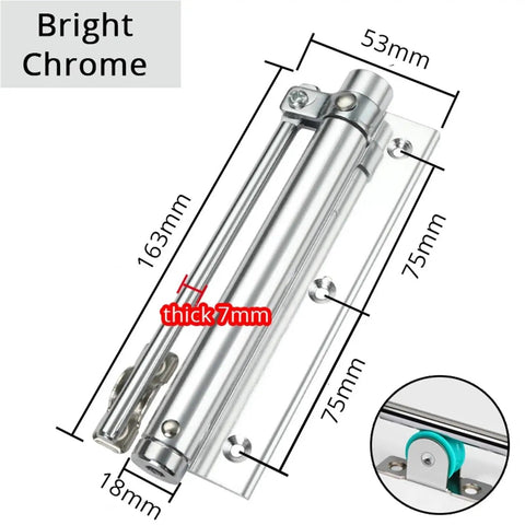 Adjustable Aluminum Alloy Door Closer With Spring Action Soft Close Must Have Heavy Duty Door Hardware Bright Chrome 40Kg