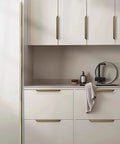 Aluminum Alloy Brushed Bronze Cabinet Pulls 39.37in Hidden Finger Edge Pulls on kitchen cabinets with modern design