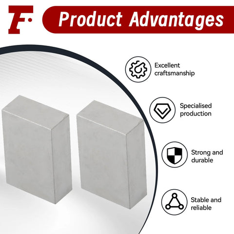 Front view of two 1x2x3 inch hardened steel machinist blocks, matched pair for layout and accuracy grinding