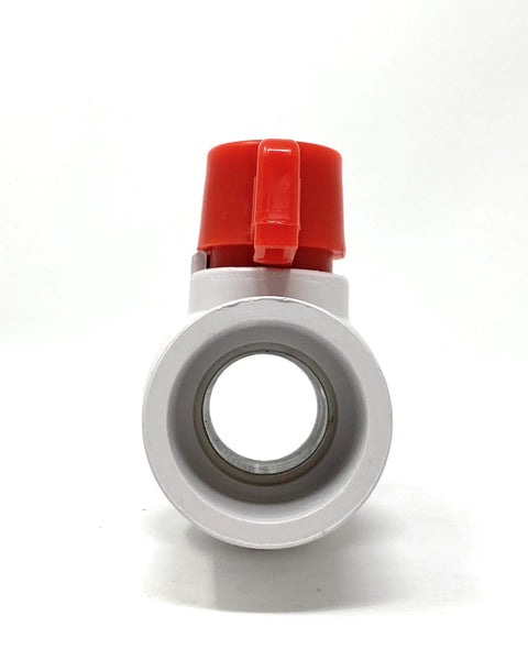 One Inch Pvc Ball Valve Socket Schedule 40 With Quarter Turn T Handle For Quick Flip Water Shut Off And Heavy Duty Inline Plumbing Connections That Slide Right On Without The Hassle
