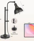 Rustic Bronze Adjustable Desk Lamp With Industrial Metal Task Lighting, 25 to 29 Inch Reach, Vintage Farmhouse Style Reading Light