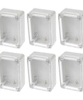 Top Tier 6 Pack Waterproof Electrical Box Enclosure With Clear Transparent Cover for security modules, durable ABS plastic housing.