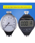 Dead Reliable Digital Durometer And Rubber Hardness Tester With Shore A C D Pointer Dial, showing analog and digital displays.