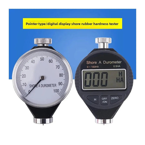 Dead Reliable Digital Durometer And Rubber Hardness Tester With Shore A C D Pointer Dial, showing analog and digital displays.