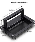 2 Pack Black Zinc Alloy Recessed Door Pull Handles For Drawers Cabinets Doors And Toolboxes, angled view with dimensions labeled.