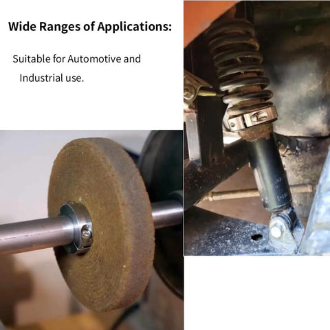 Two Piece Split Shaft Collar Clamp with Set Screw 2-3/8 Inch Bore shown in automotive and industrial applications.